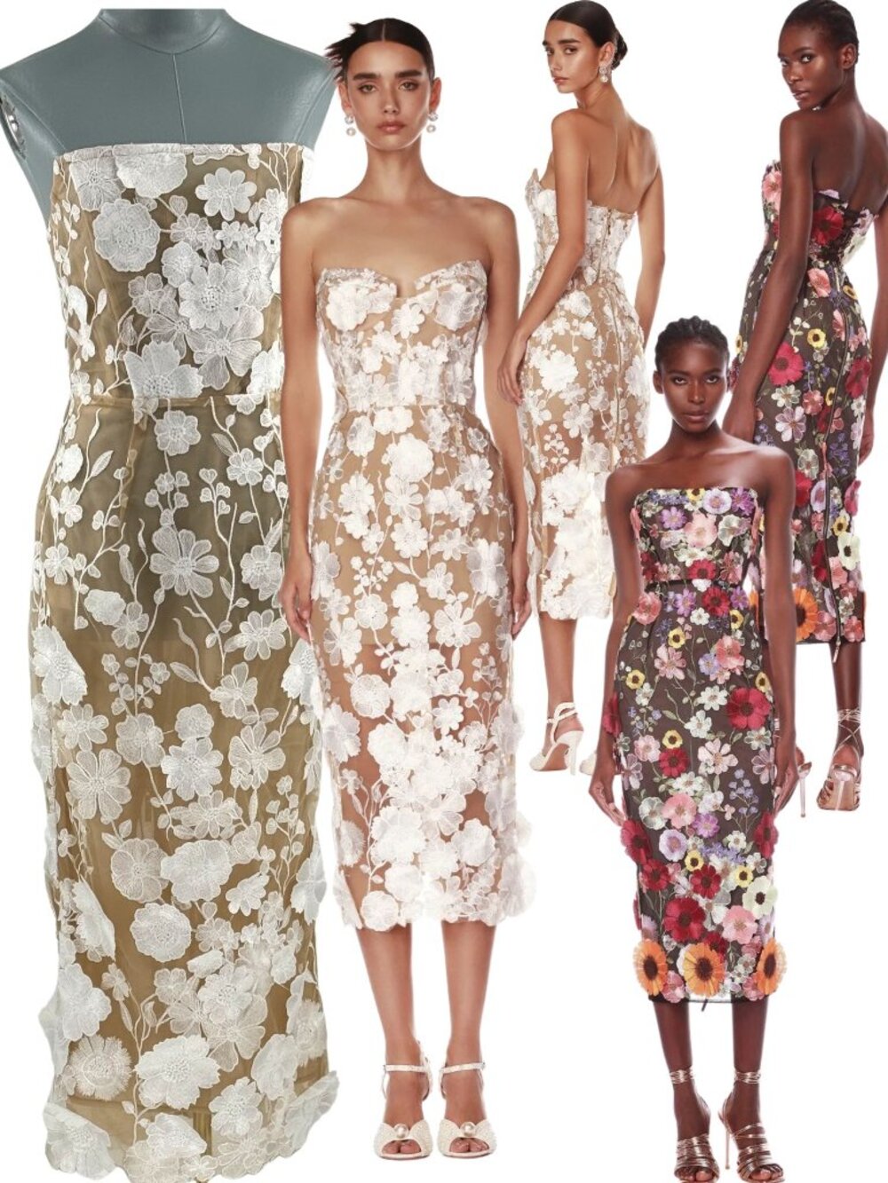 🆕 BRONX & BANCO 🧿 NWOT Jasmine Blanc Corset Midi Dress, Sz L US 8